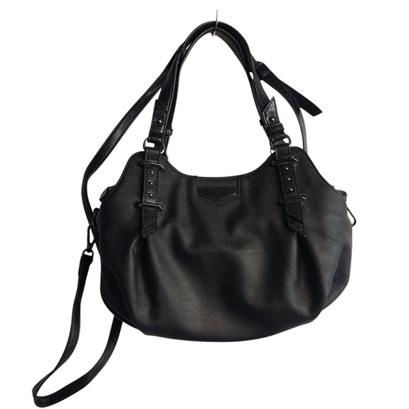 Simply Vera Vera Wang Handbags - Simply Vera Vera Wang Black PU Shoulder Crossbody Handbag Multi Pockets Dividers
